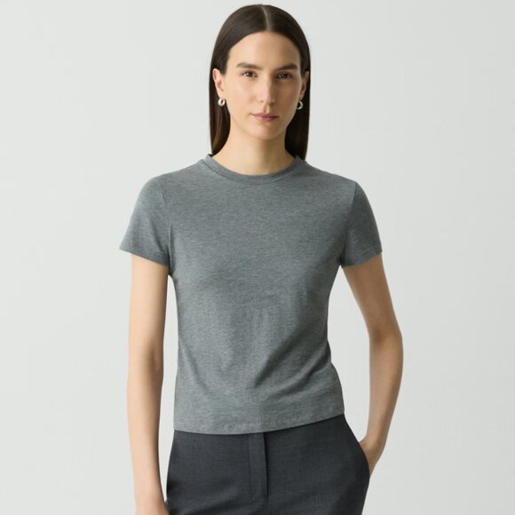 Theory Gray Cotton Short Sleeve T-Shirt - Picture 1 of 8